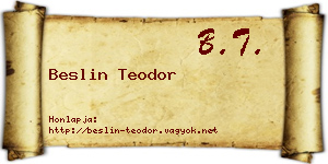 Beslin Teodor névjegykártya